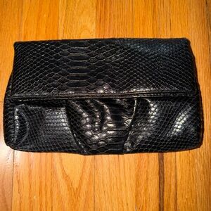 Style & Co Elegant Black Snakeskin Clutch